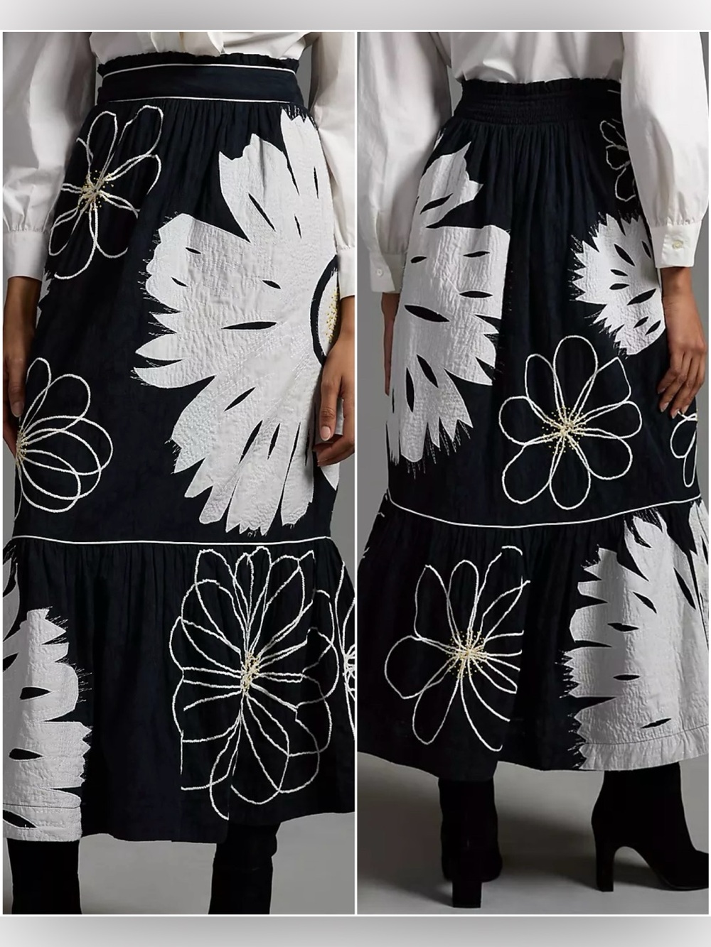 Anthropologie x Maeve Tiered Floral Skirt Womens Size S